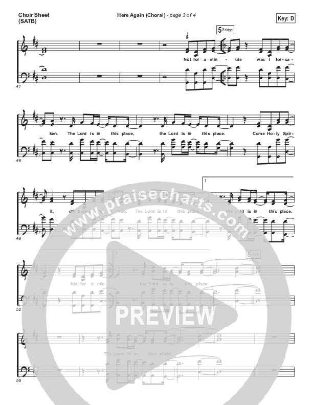 Here Again (Choral Anthem SATB) Choir Sheet (SATB) (Elevation Worship / Arr. Luke Gambill)