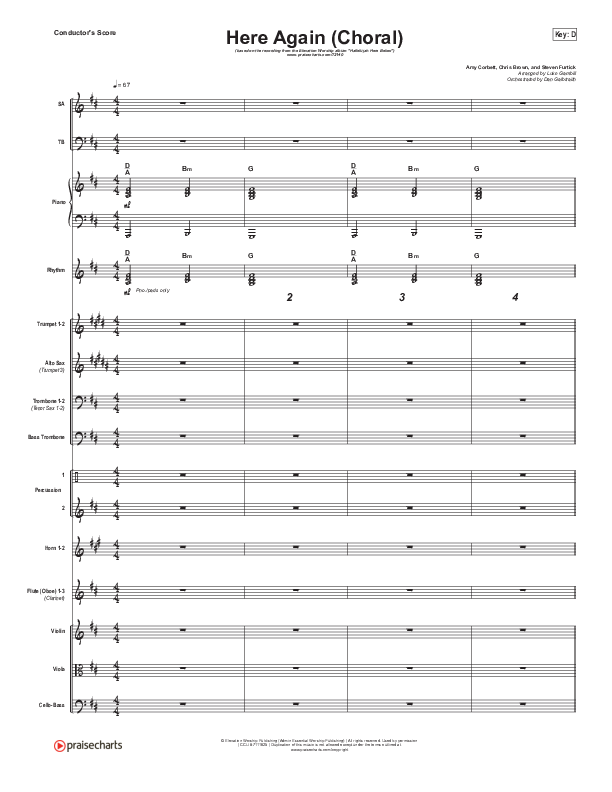 Here Again (Choral Anthem SATB) Orchestration (Elevation Worship / Arr. Luke Gambill)