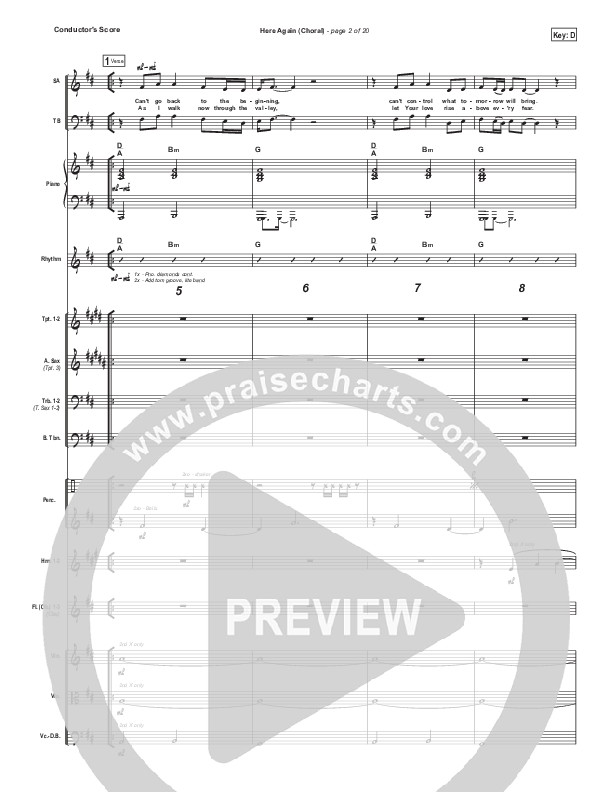 Here Again (Choral Anthem SATB) Conductor's Score (Elevation Worship / Arr. Luke Gambill)