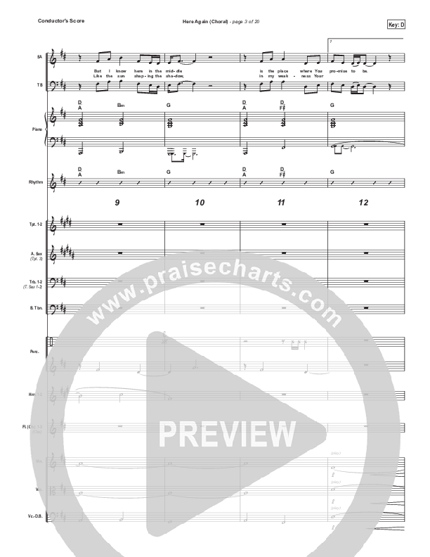 Here Again (Choral Anthem SATB) Conductor's Score (Elevation Worship / Arr. Luke Gambill)