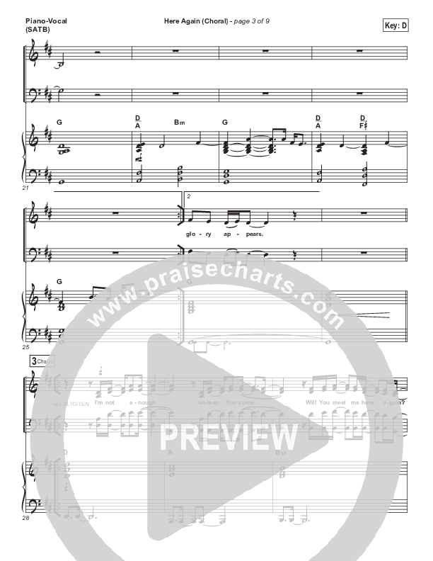 Here Again (Choral Anthem SATB) Piano/Vocal Pack (Elevation Worship / Arr. Luke Gambill)