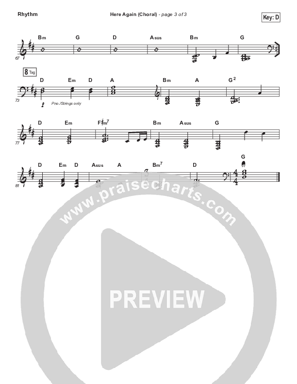 Here Again (Choral Anthem SATB) Rhythm Chart (Elevation Worship / Arr. Luke Gambill)