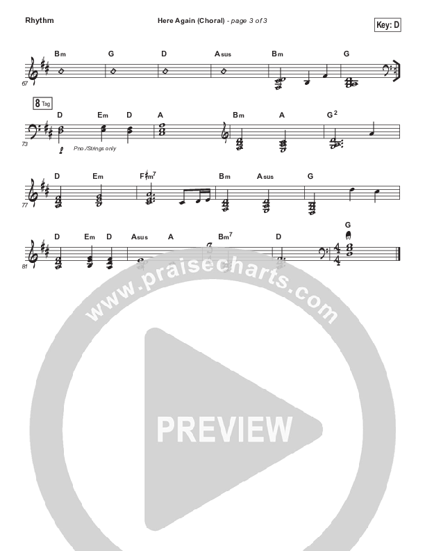 Here Again (Choral Anthem SATB) Rhythm Chart (Elevation Worship / Arr. Luke Gambill)