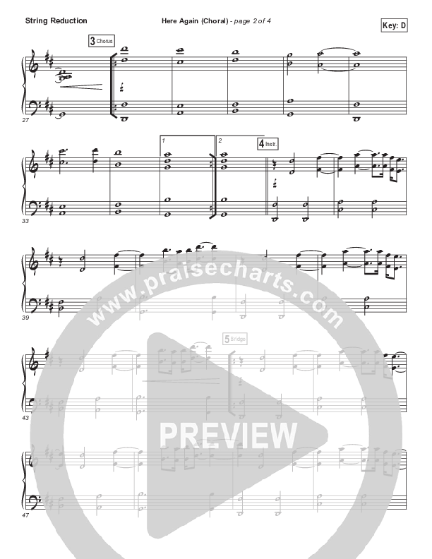 Here Again (Choral Anthem SATB) String Pack (Elevation Worship / Arr. Luke Gambill)