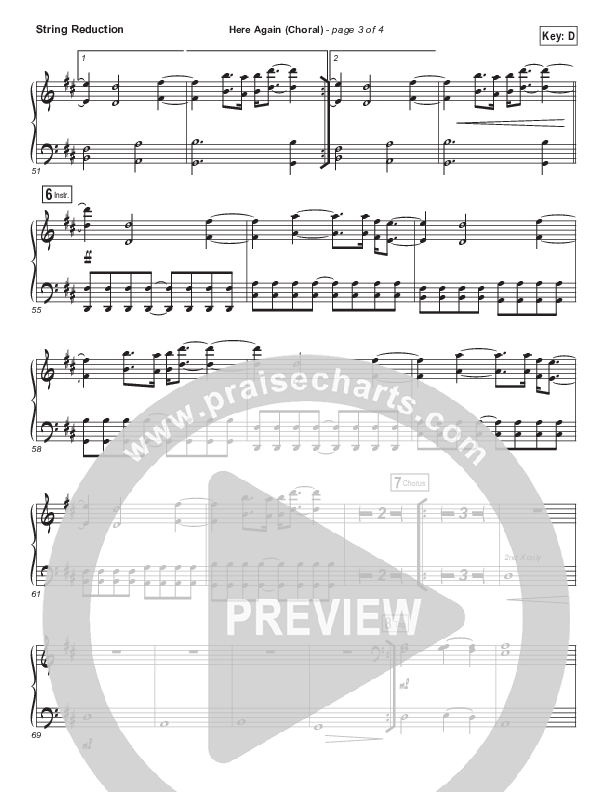 Here Again (Choral Anthem SATB) String Pack (Elevation Worship / Arr. Luke Gambill)