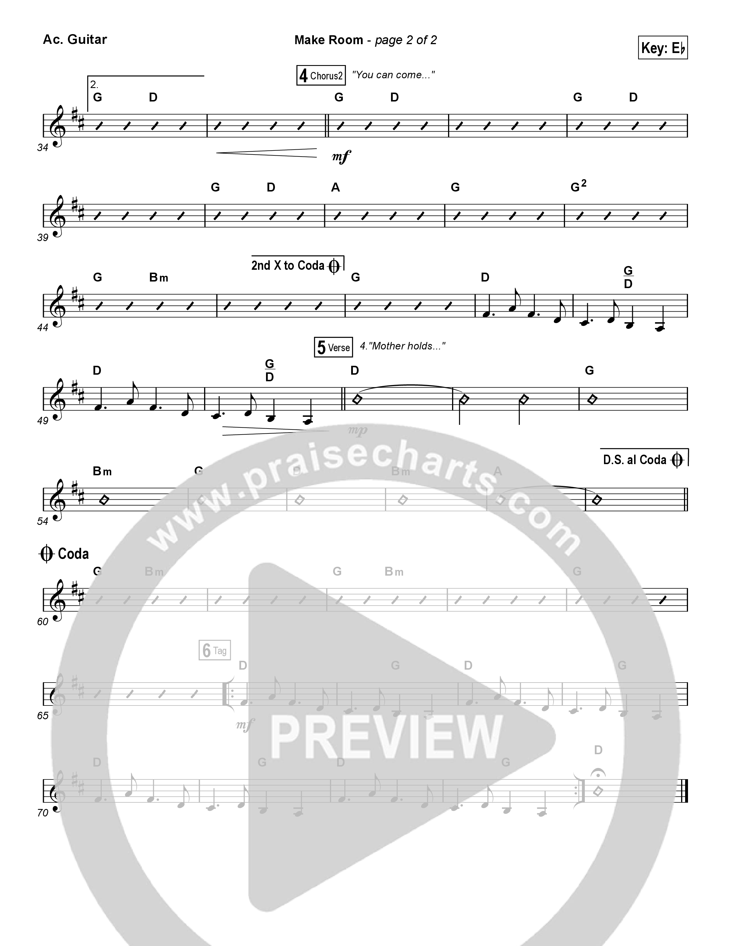 Make Room (Choral Anthem SATB) Acoustic Guitar (Casting Crowns / Arr. Luke Gambill)