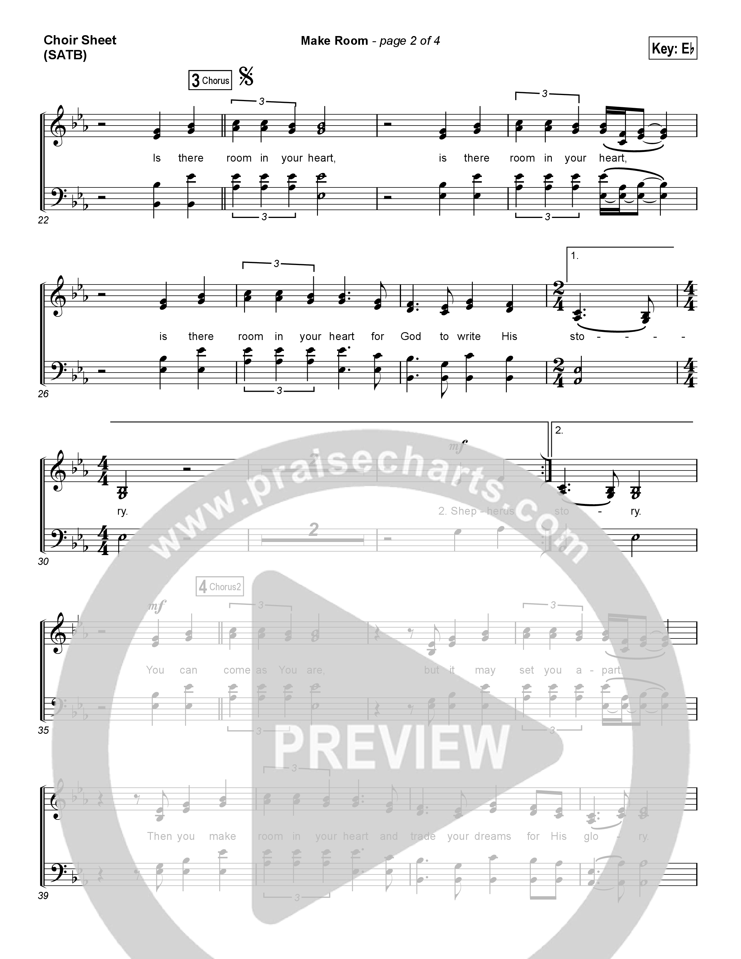 Make Room (Choral Anthem SATB) Choir Sheet (SATB) (Casting Crowns / Arr. Luke Gambill)