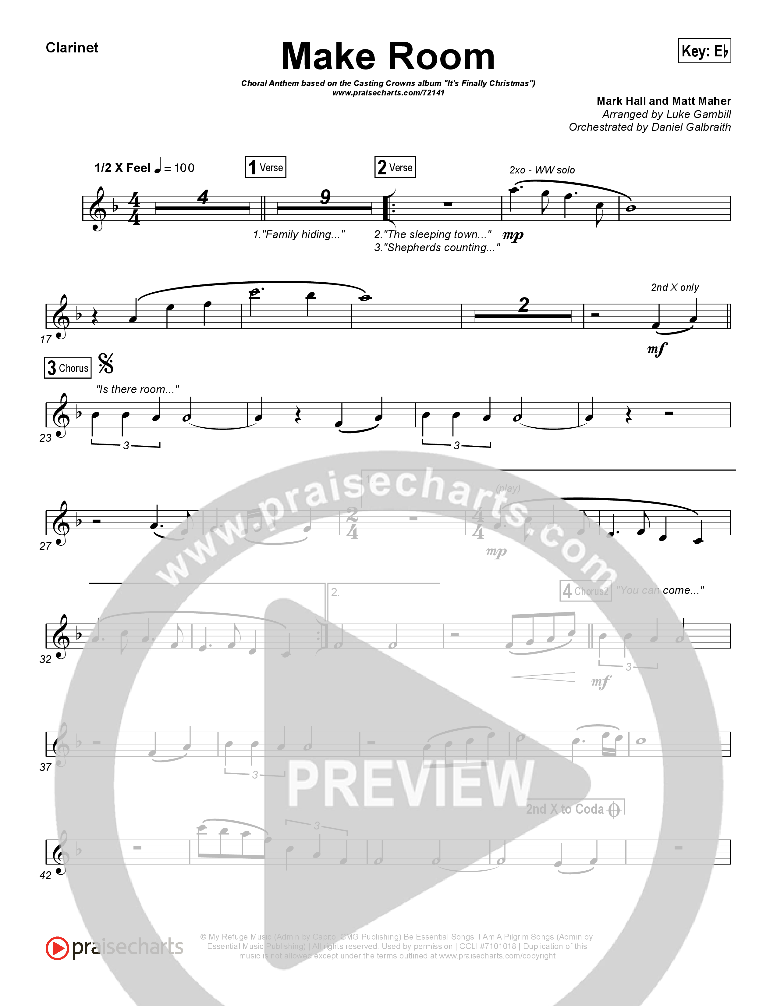 Make Room (Choral Anthem SATB) Wind Pack (Casting Crowns / Arr. Luke Gambill)