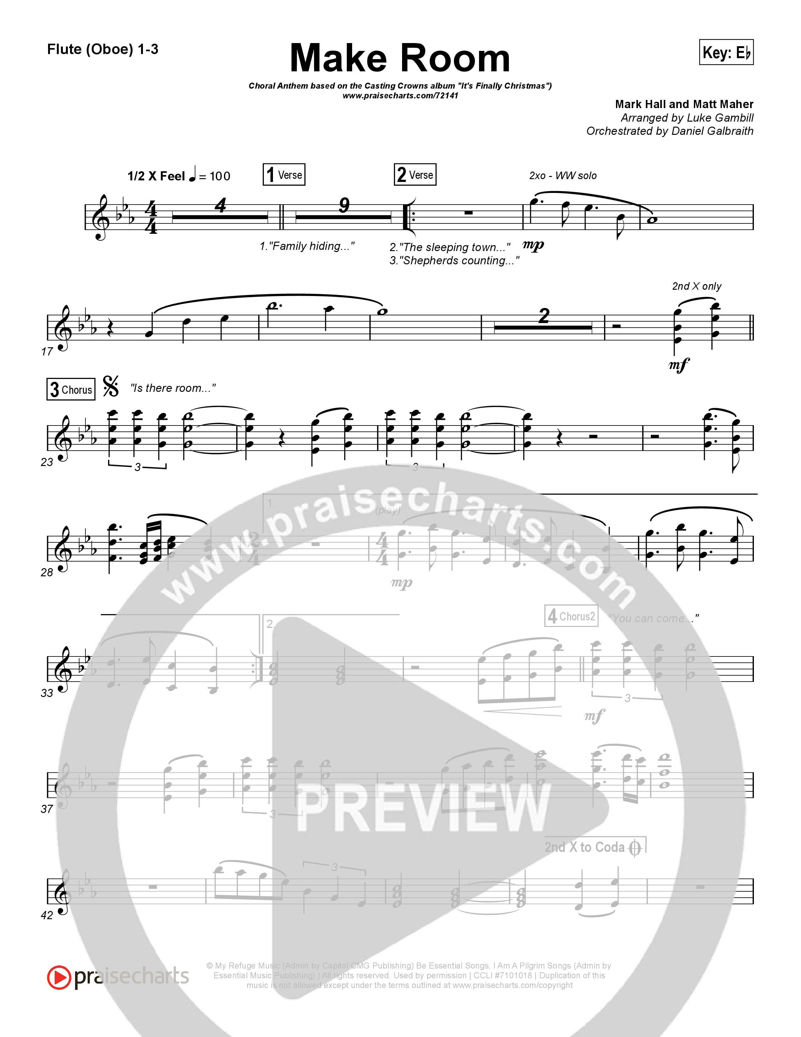 Make Room (Choral Anthem SATB) Wind Pack (Casting Crowns / Arr. Luke Gambill)