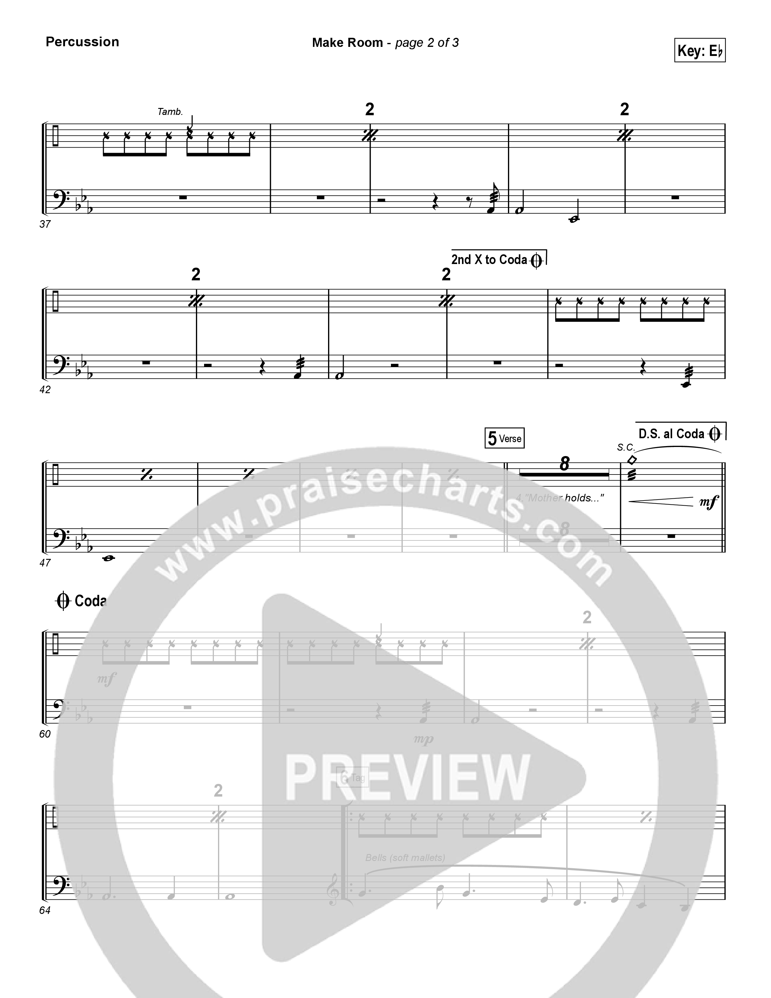 Make Room (Choral Anthem SATB) Percussion (Casting Crowns / Arr. Luke Gambill)