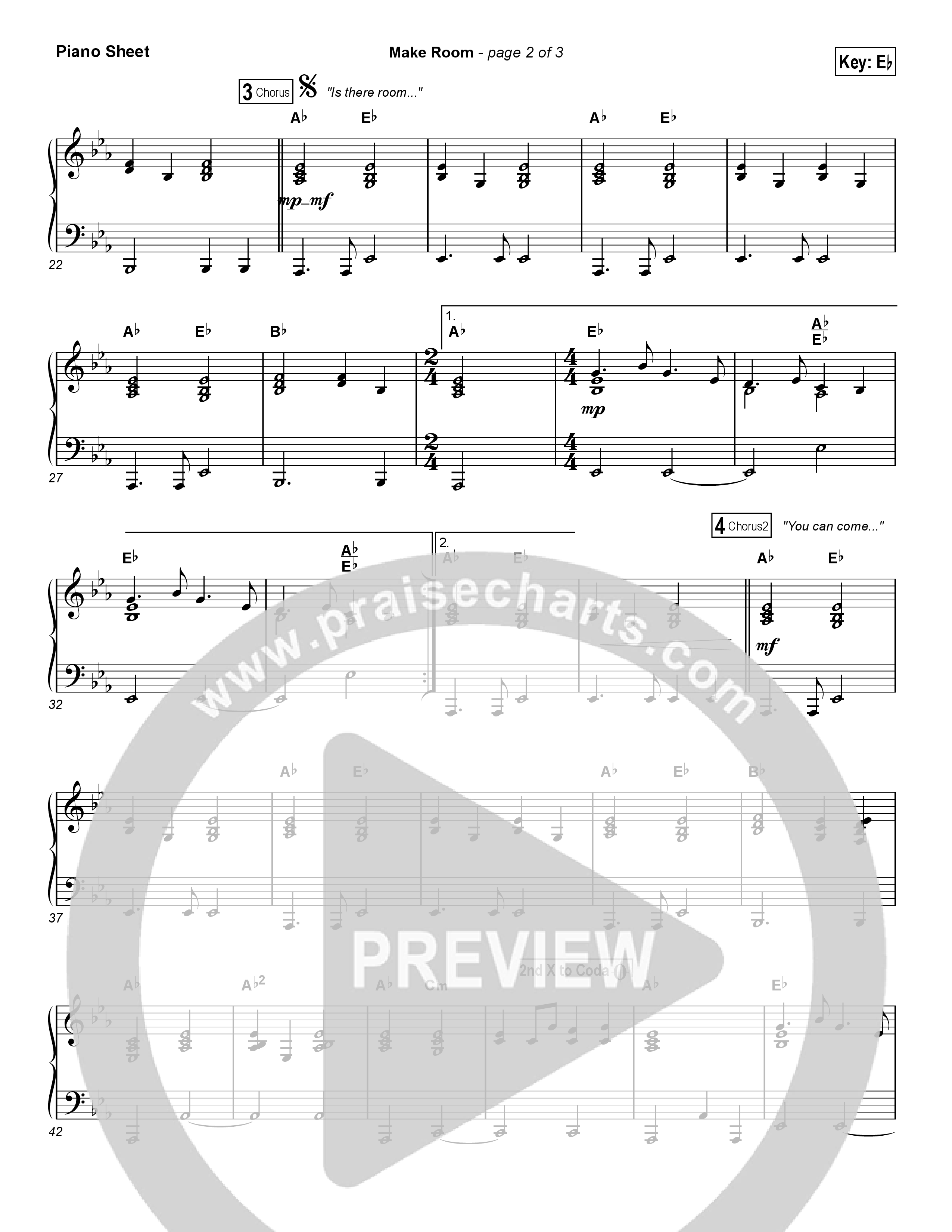 Make Room (Choral Anthem SATB) Piano Sheet (Casting Crowns / Arr. Luke Gambill)