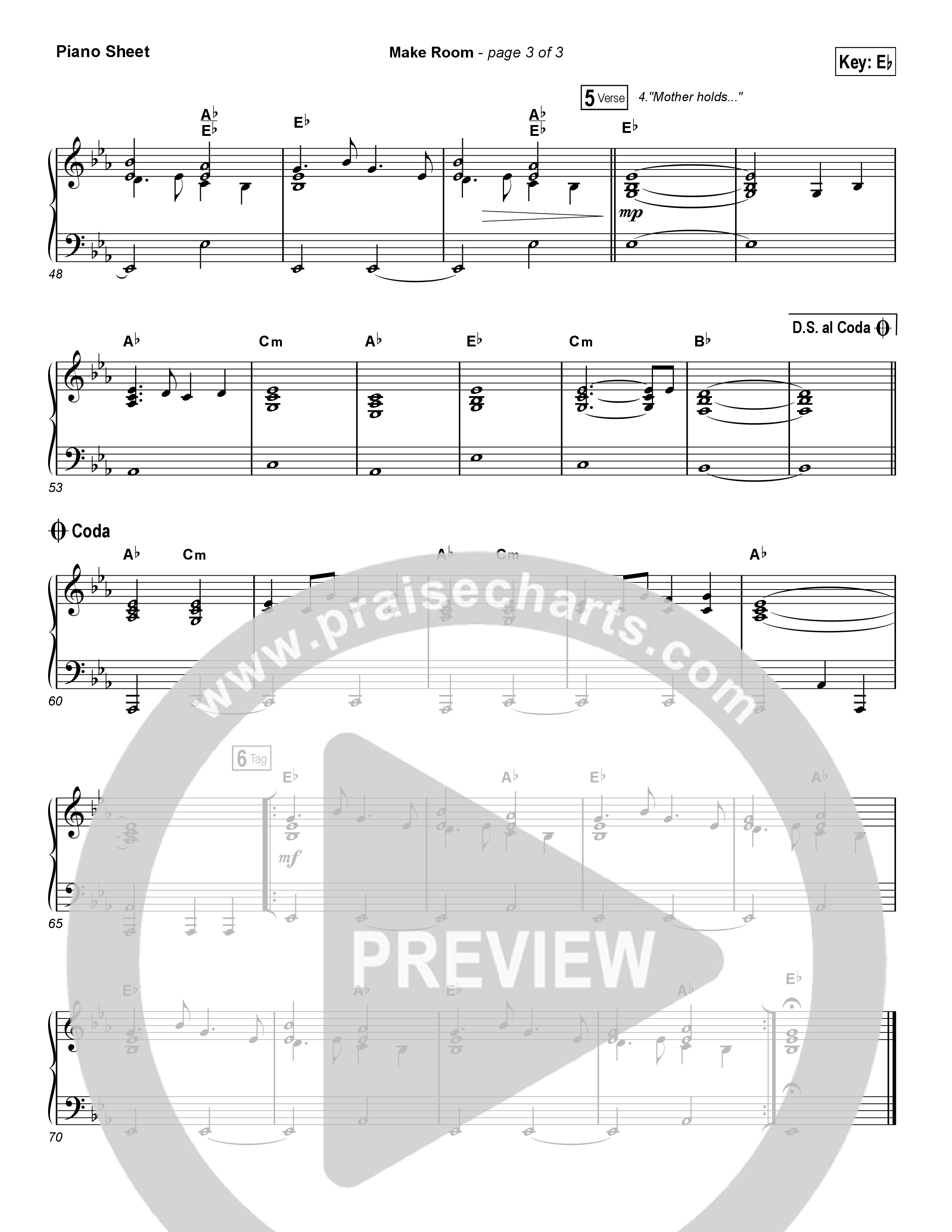 Make Room (Choral Anthem SATB) Piano Sheet (Casting Crowns / Arr. Luke Gambill)