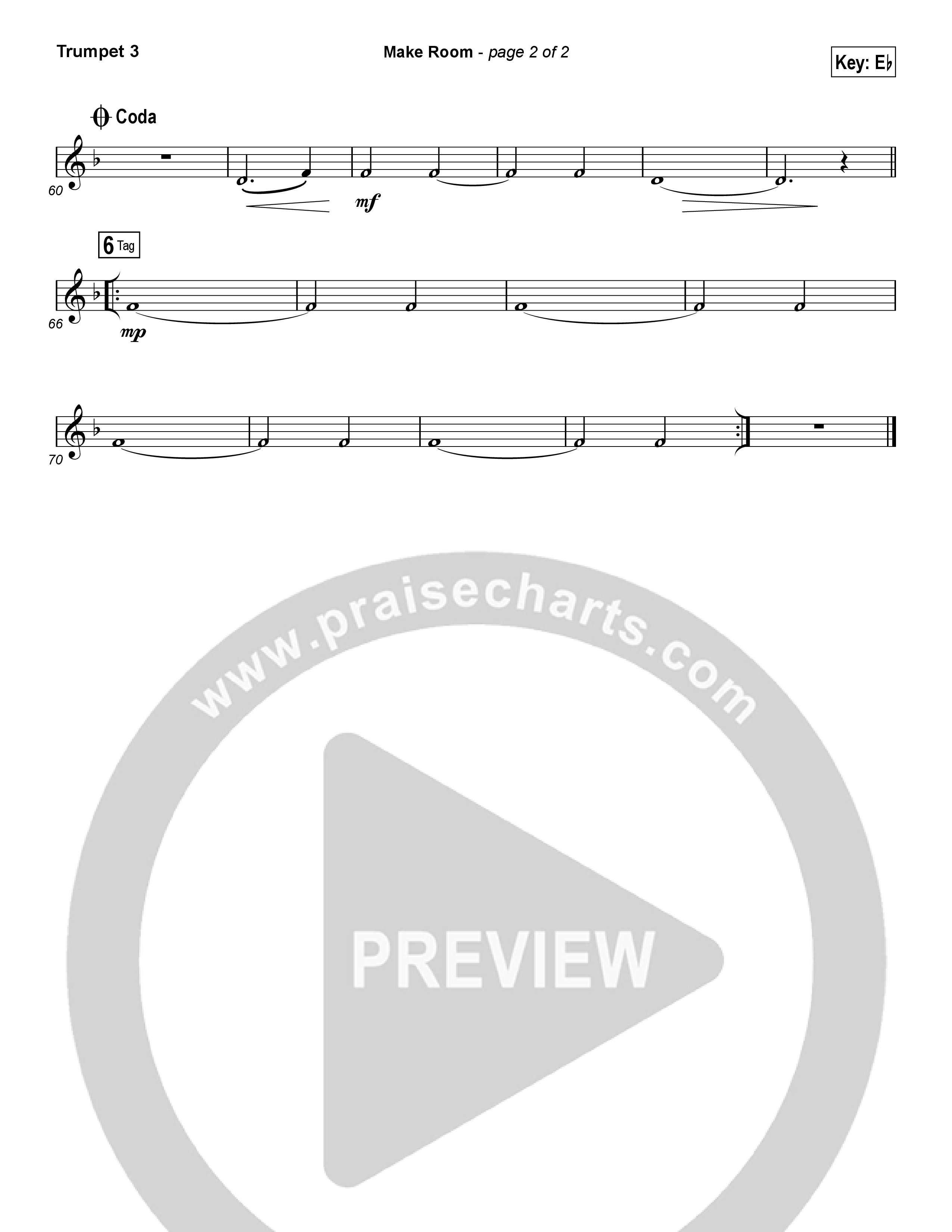 Make Room (Choral Anthem SATB) Trumpet 3 (Casting Crowns / Arr. Luke Gambill)
