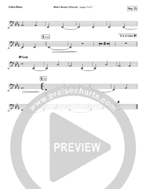Make Room (Choral Anthem SATB) Cello/Bass (Casting Crowns / Arr. Luke Gambill)
