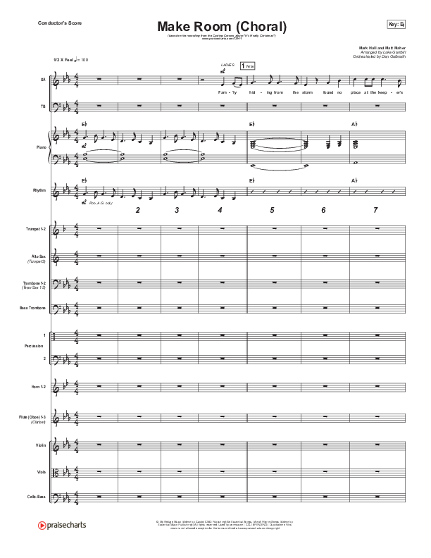 Make Room (Choral Anthem SATB) Conductor's Score (Casting Crowns / Arr. Luke Gambill)