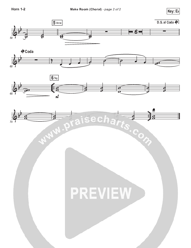Make Room (Choral Anthem SATB) French Horn 1/2 (Casting Crowns / Arr. Luke Gambill)
