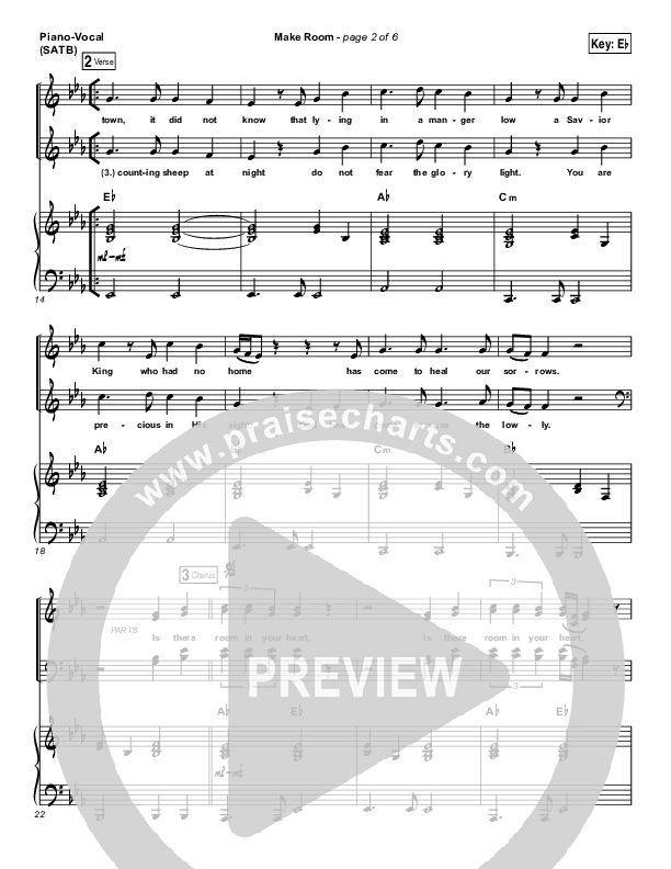 Make Room (Choral Anthem) Piano/Vocal Pack (Casting Crowns / PraiseCharts Choral / Arr. Luke Gambill)