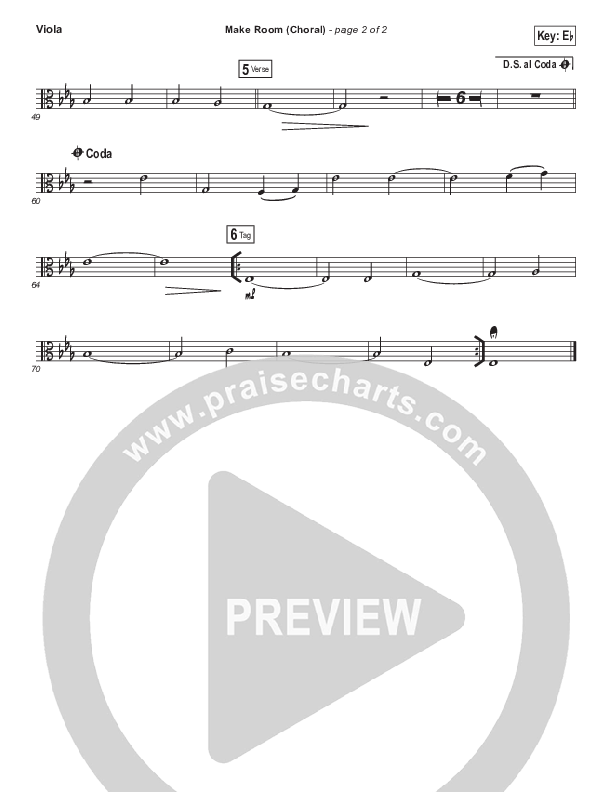 Make Room (Choral Anthem SATB) Viola (Casting Crowns / Arr. Luke Gambill)