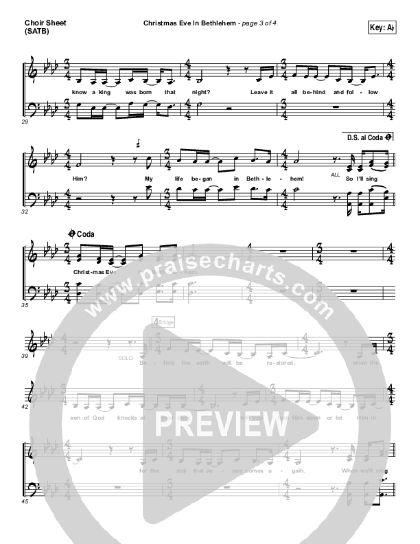 Christmas Eve In Bethlehem Choir Sheet (SATB) (Hannah Kerr)