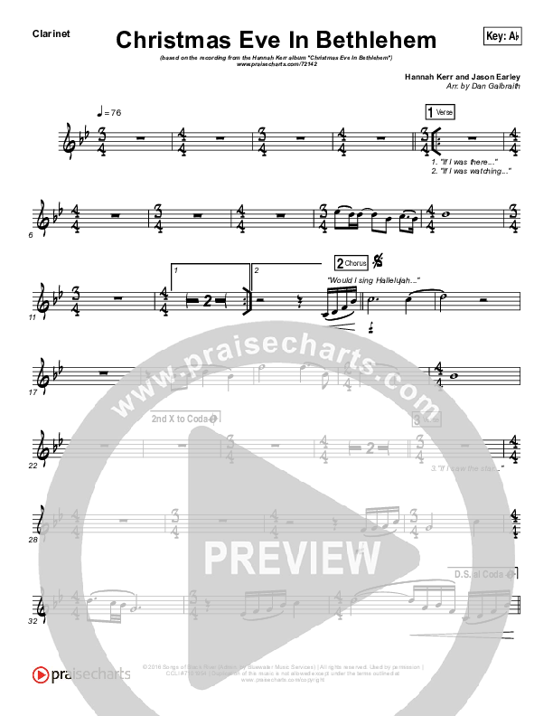 Christmas Eve In Bethlehem Clarinet (Hannah Kerr)