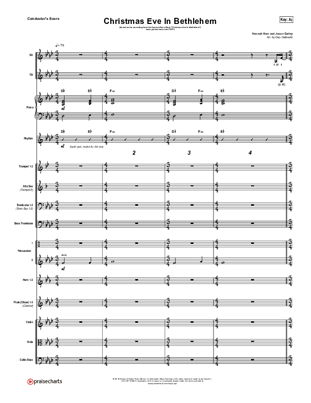 Christmas Eve In Bethlehem Conductor's Score (Hannah Kerr)