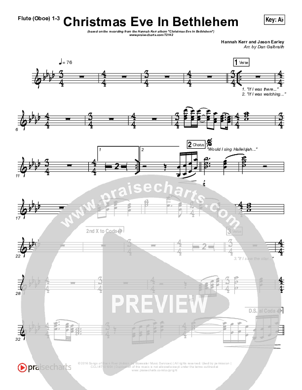 Christmas Eve In Bethlehem Flute/Oboe 1/2/3 (Hannah Kerr)