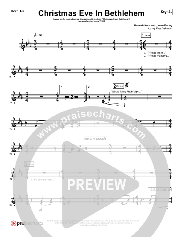 Christmas Eve In Bethlehem French Horn 1/2 (Hannah Kerr)
