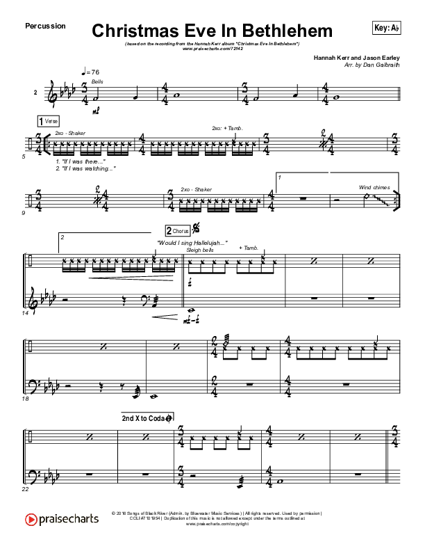 Christmas Eve In Bethlehem Percussion (Hannah Kerr)