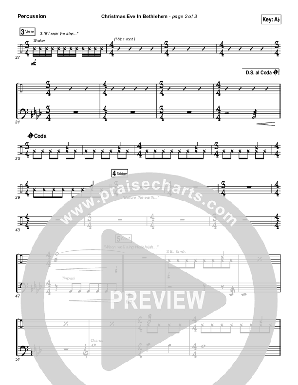 Christmas Eve In Bethlehem Percussion (Hannah Kerr)