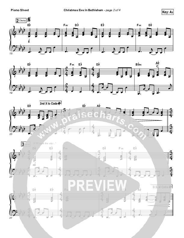 Christmas Eve In Bethlehem Piano Sheet (Hannah Kerr)