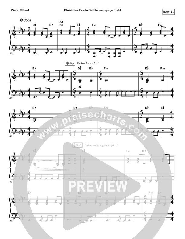 Christmas Eve In Bethlehem Piano Sheet (Hannah Kerr)