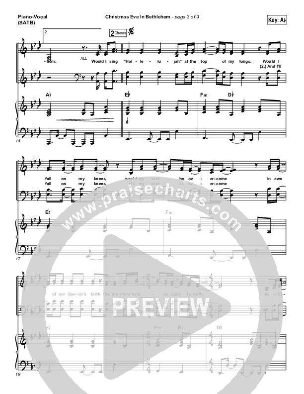 Christmas Eve In Bethlehem Piano/Vocal (SATB) (Hannah Kerr)