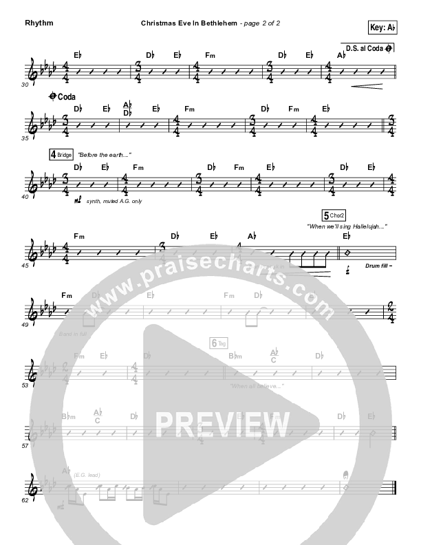 Christmas Eve In Bethlehem Rhythm Chart (Hannah Kerr)