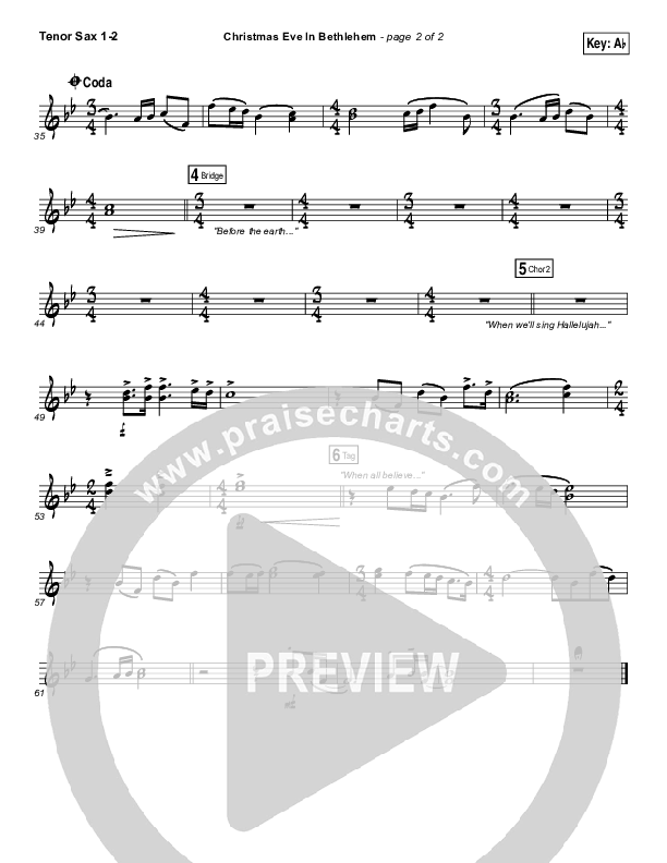 Christmas Eve In Bethlehem Tenor Sax 1/2 (Hannah Kerr)