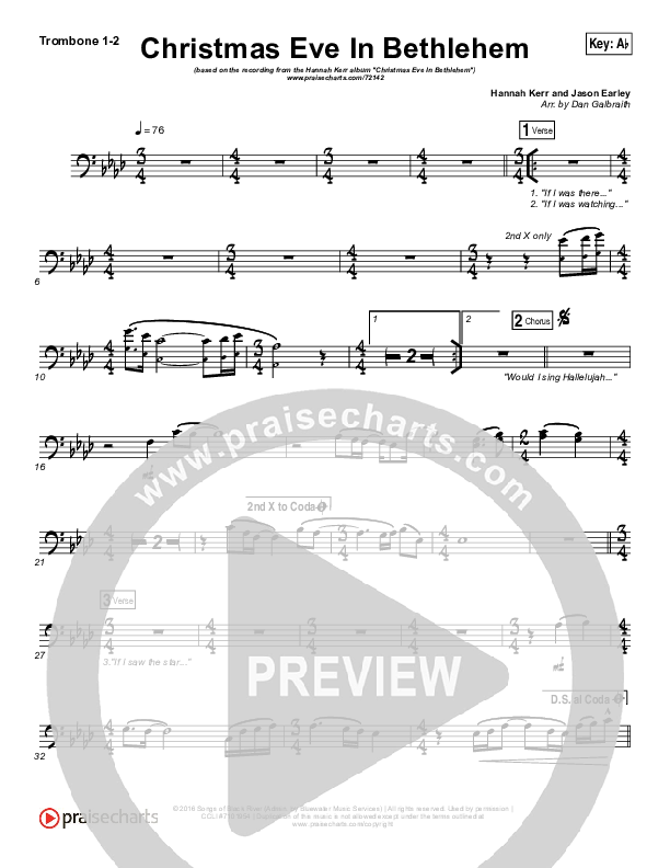 Christmas Eve In Bethlehem Trombone 1/2 (Hannah Kerr)
