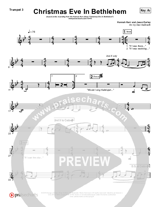 Christmas Eve In Bethlehem Trumpet 3 (Hannah Kerr)