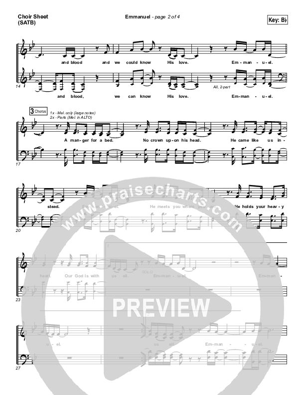 Emmanuel Choir Sheet (SATB) (Hannah Kerr)