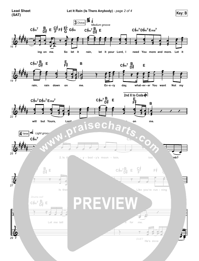 Let It Rain Is There Anybody Sheet Music Mandisa Crowder Praisecharts Let It Rain Is There Anybody Sheet Music Mandisa Crowder Praisecharts