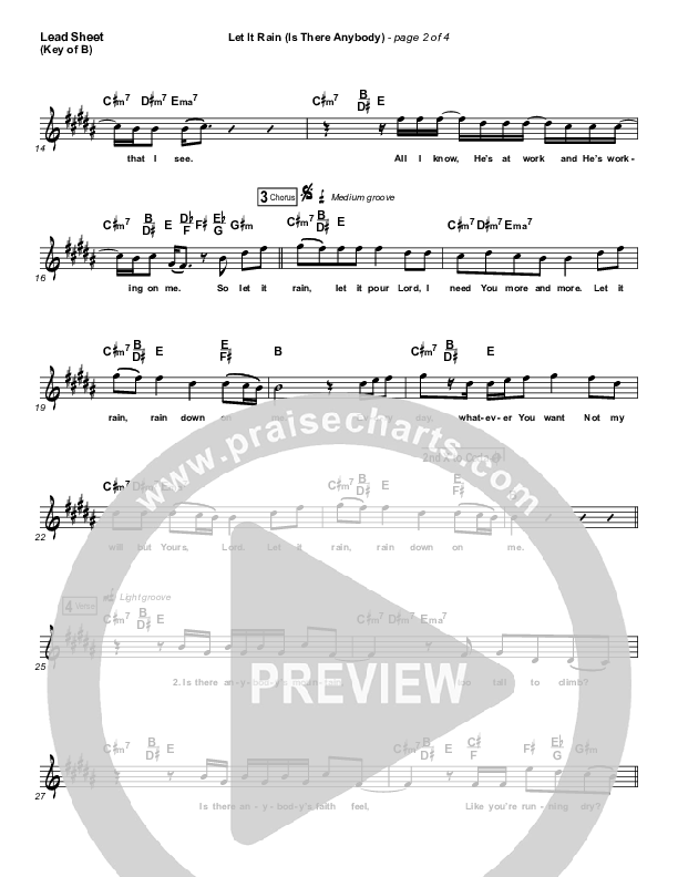 Let It Rain (Is There Anybody) Lead Sheet (Melody) (Mandisa / Crowder)