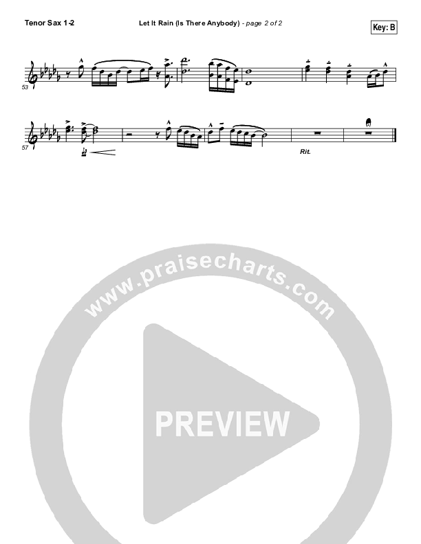 Let It Rain (Is There Anybody) Tenor Sax 1/2 (Mandisa / Crowder)