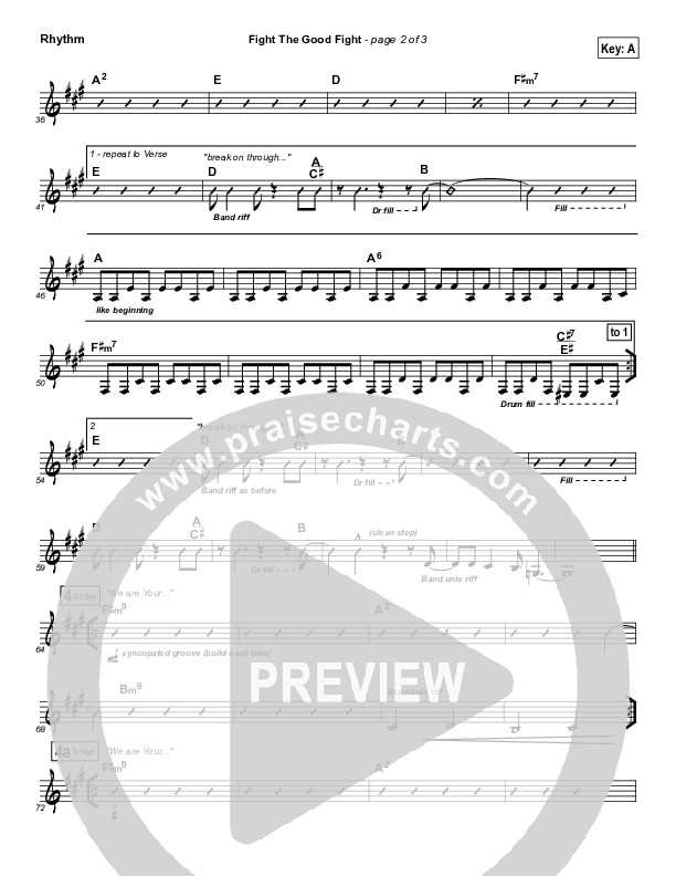 Fight The Good Fight Rhythm Chart (Equippers Church)