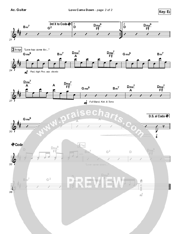 Love Came Down Acoustic Guitar (Kim Walker-Smith)