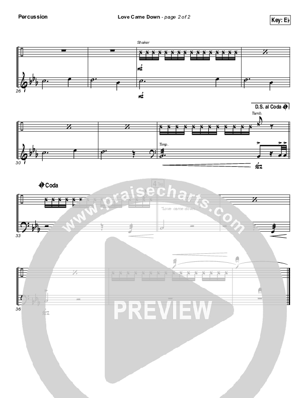 Love Came Down Percussion (Kim Walker-Smith)