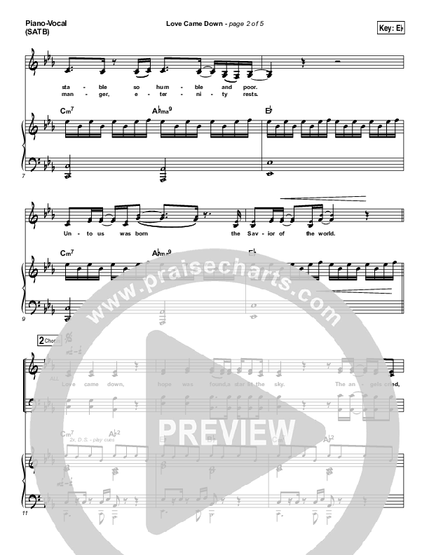 Love Came Down Piano/Vocal Pack (Kim Walker-Smith)