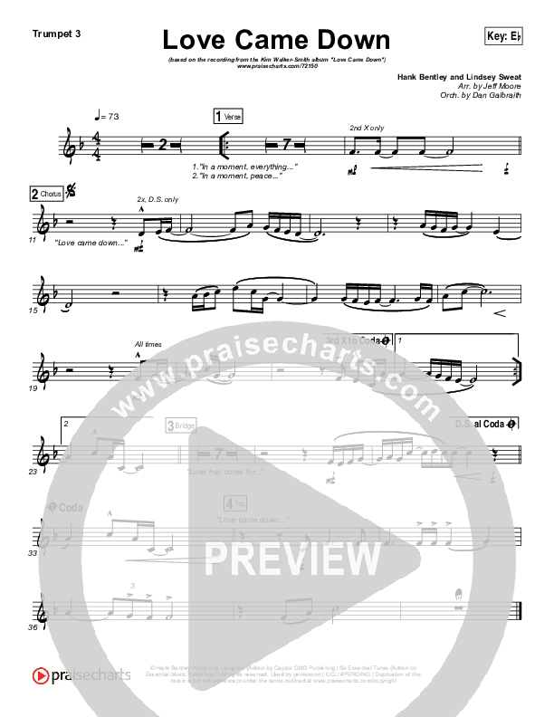 Love Came Down Brass Pack (Kim Walker-Smith)