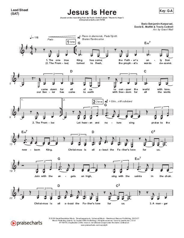 Jesus Is Here Lead (SAT) (Travis Cottrell)