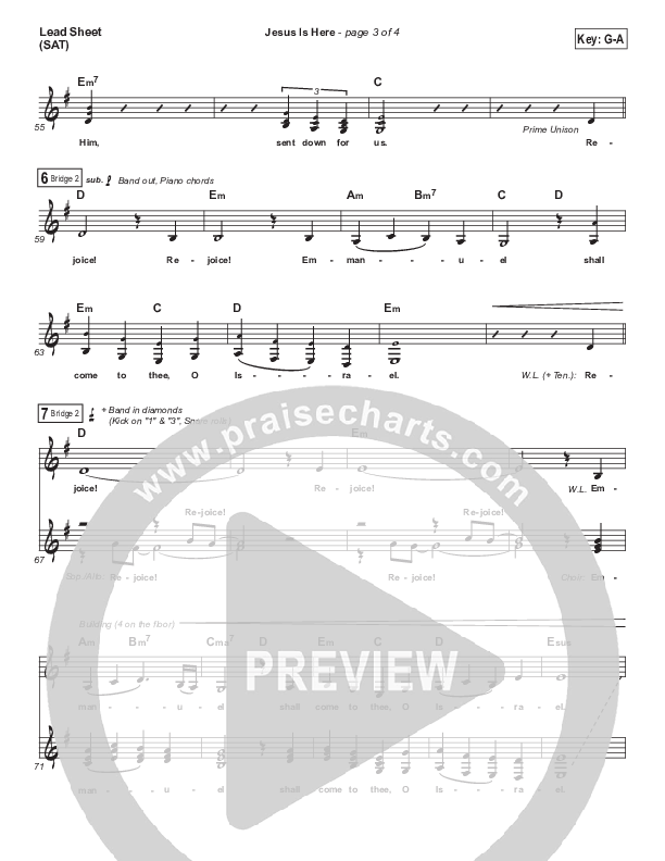 Jesus Is Here Lead Sheet (SAT) (Travis Cottrell)