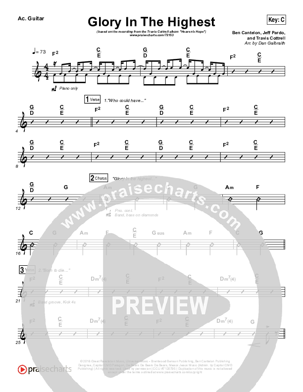 Glory In The Highest Acoustic Guitar (Travis Cottrell / Lily Cottrell)