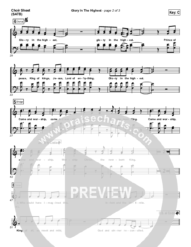 Glory In The Highest Choir Sheet (SATB) (Travis Cottrell / Lily Cottrell)