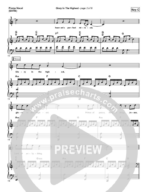 Glory In The Highest Piano/Vocal (SATB) (Travis Cottrell / Lily Cottrell)